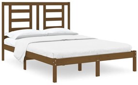 3104321 vidaXL Cadru de pat mic dublu, maro miere, 120x190 cm, lemn masiv