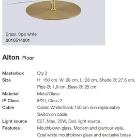Lampadar, Lampa de podea design nordic Alton, negru/ fumuriu 2010514047 NL