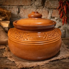 Oala din Lut Glazurata pentru Sarmale si Friptura ,   6 Litri