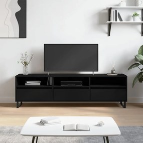 831301 vidaXL Comodă TV, negru, 150x30x44,5 cm, lemn prelucrat