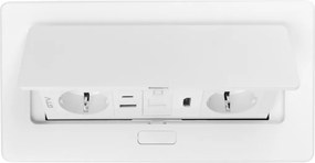 Priza incorporabila in blat Multi Soft GTV, 2 prize Schuko, USB A + C, HDMI, RJ45, alb, 240 x 120 mm Aluminiu Plastic, Alb, L:240 mm; l:120 mm; H:73