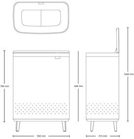 Coș de rufe negru mat din metal 90 l Bo Hi – Brabantia