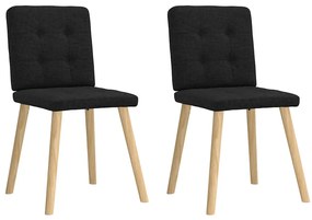 vidaXL Scaune de bucătărie, 2 buc. negru, textil