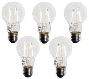 Set de 5 becuri LED E27 A60 cu senzor de amurg 2.5W 250 lm 2200K