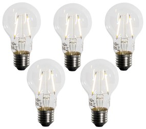 Set de 5 becuri LED E27 A60 cu senzor crepuscular 2,5W 250 lm 2200K