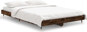 vidaXL Cadru pat fără saltea stejar fumuriu 120x190 cm, lemn prelucrat