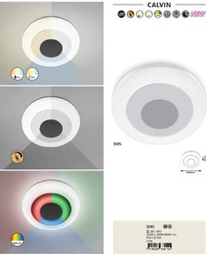 Plafoniera LED RGB cu telecomanda design modern Calvin 3015 RX