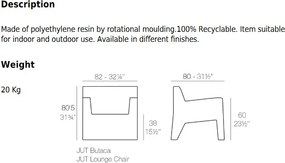 Fotoliu de exterior / interior design modern premium JUT LOUNGE CHAIR 44401 Vondom
