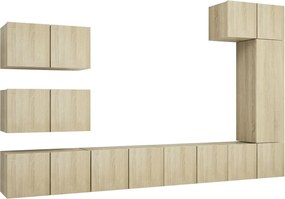 vidaXL Set dulapuri TV, 8 piese, stejar sonoma, lemn prelucrat