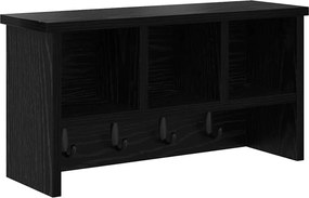 vidaXL Răcător de paltoane montat pe perete cu raft Stejar negru