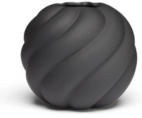 Vaza Twist Ball, 12 cm, neagra - COOEE