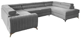 Colțar gri deschis extensibil/cu spațiu de depozitare (cu colț pe partea dreaptă/în formă de "U") Louis – ELTAP