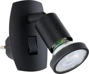 Eglo 300911 - Lampă LED pentru priză PARRINI 1xGU10/4,5W/230V, neagră