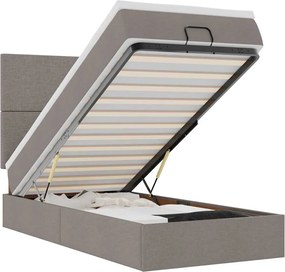 vidaXL Cadru de pat otoman cu saltea Taupe 90x190cm Material