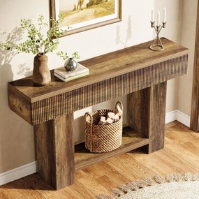 MAM30 - Masa Consola, 140 cm, masuta hol cu Front Riflat, living, dining, dormitor - Maro