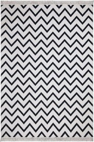 Covor 23002A, 80x150 cm, forma dreptunghiulara, bumbac, alb/negru