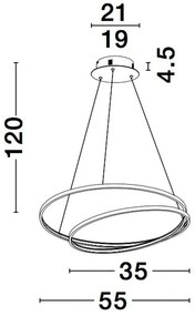 Lustra LED dimabila design elegant GRANIA auriu