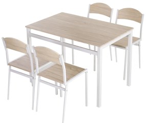 HOMCOM Masa cu 4 scaune din Metal si MFD, mobilier pentru bucatarie | AOSOM RO