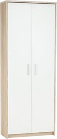 Dulap JOHAN 2 NEW 05, stejar sonoma/alb, DTD laminat, cu 2 usi, 73x34x