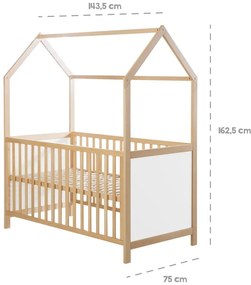 Pătuț alb-natural 70x140 cm – Roba