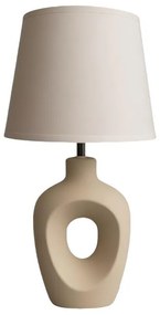 Lampa de masa ceramica si abajur bej Madelor