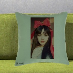 Perna Personalizata K-pop BLACKPINK Rose cu Funda Rosie, 40x40 cm, Verde, Husa Detasabila, Perna Inclusa, BEKZ®