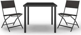 vidaXL Set mobilier de exterior, 3 piese, oțel