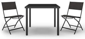 3073512 vidaXL Set mobilier de exterior, 3 piese, oțel