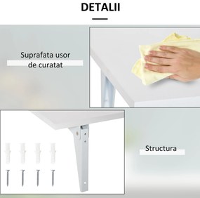 Masuta de perete rabatabila HOMCOM, din MDF pentru Studio, Bucatarie, 60x40x20cm | Aosom Romania