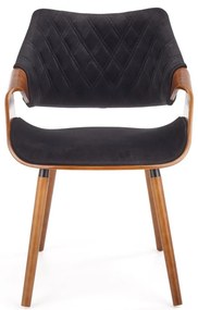 Scaun K396 material catifea negru nuc