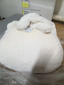 OFERTA Sac de sedere pentru copii din blana artificiala BUBBLO, alb, II calitate