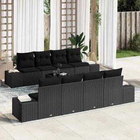 vidaXL Canapea 6 pcs Negru 294 x 62 x 69 cm poliratan