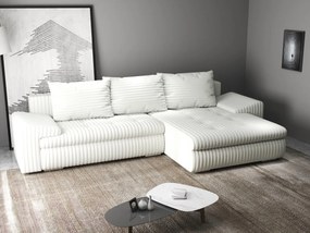 Colțar extensibil dumonde cu ladă de depozitare si sezut confortabil din spuma high-density, Leonardo Ambience Ivory 260x185 cm II