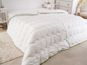 Plapuma matlasata pentru tot anul 140x200 cm cu perna BELLA ALOE VERA 70x90 cm, alba