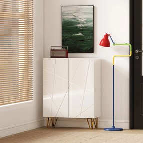 HOMCOM Dulap pentru încălțăminte cu 2 uși, raft pentru pantofi, depozitare cu 3 rafturi reglabile 72 x 31,5 x 95 cm, Alb | Aosom Romania