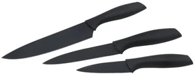 Set cutite Rosberg R51633B3, 3 piese, Otel, Acoperire antiaderenta, Negru