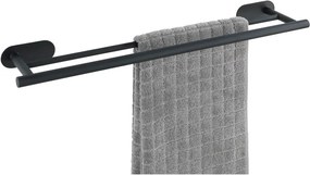 Suport dublu de perete pentru prosoape din oțel inoxidabil Wenko Orea Rail Duo Turbo-Loc®, negru mat