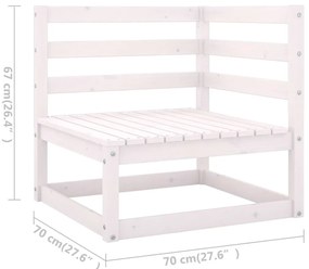 Set mobilier de gradina, 4 piese, alb, lemn masiv de pin Alb, 1, nu
