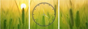 Tablou - Câmp cu cereale (cu ceas) (90x30 cm)