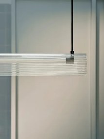 Nordlux ALIANI - Pendul LED compatibil cu dimmer pe cablu, 20W/230V, 3000K, negru/sticlă transparentă