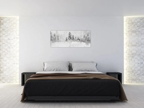 Tablou - Cerb lângă lac (120x50 cm)