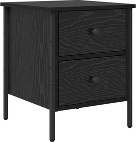 vidaXL Noptieră Stejar negru 40 x 42 x 50 cm Lemn compus și metal