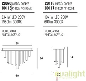 Plafoniera LED design Premium Class Quality ORGANIC cupru C0116 MX