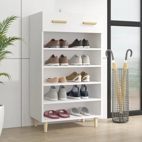 vidaXL Pantofar, alb, 60x35x105 cm, lemn compozit