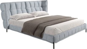 Pat dublu tapitat design LUX Gri-albastrui deschis, 180x200cm