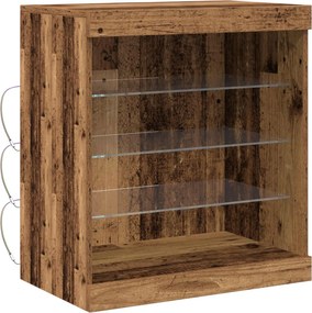 vidaXL Bufet LED Lemn vechi 60,5 x 37 x 67 cm Lemn compozit