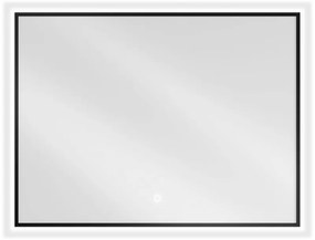 Mexen Erma oglindă iluminată de baie 80 x 60 cm, LED 6000K, anti aburire, ramă neagră - 9814-080-060-611-70
