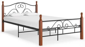 vidaXL Cadru de pat, negru, 120x200 cm, metal