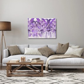 Tablou - Frunze violet în tencuială (70x50 cm)