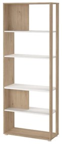 Bibliotecă albă/cu aspect de lemn de stejar 80x205 cm Sign – Tvilum